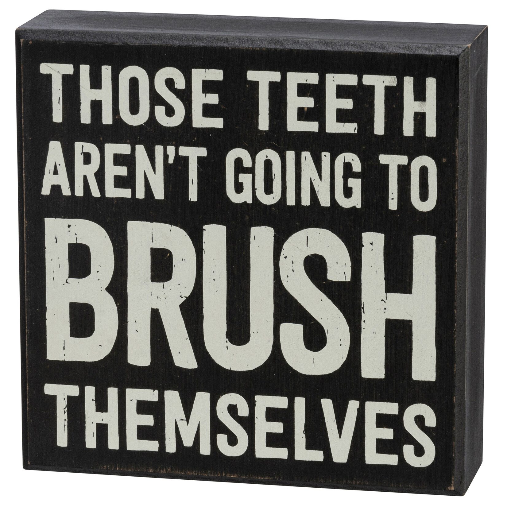 Primitives by Kathy Teeth Aren't Going To Brush Themselves Box Sign