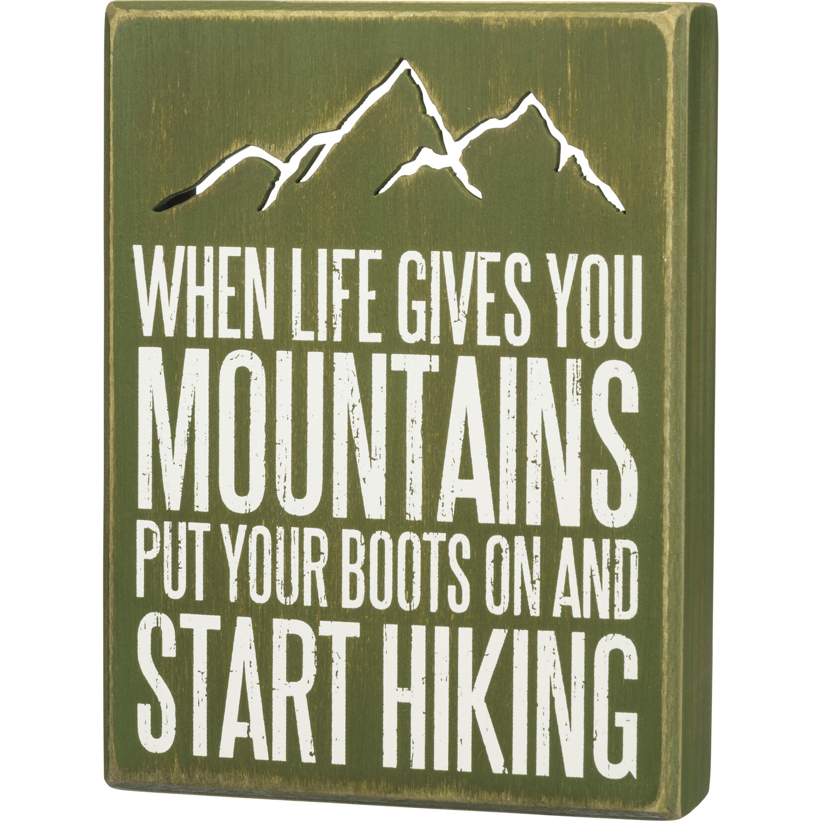 Primitives by Kathy Start Hiking Box Sign