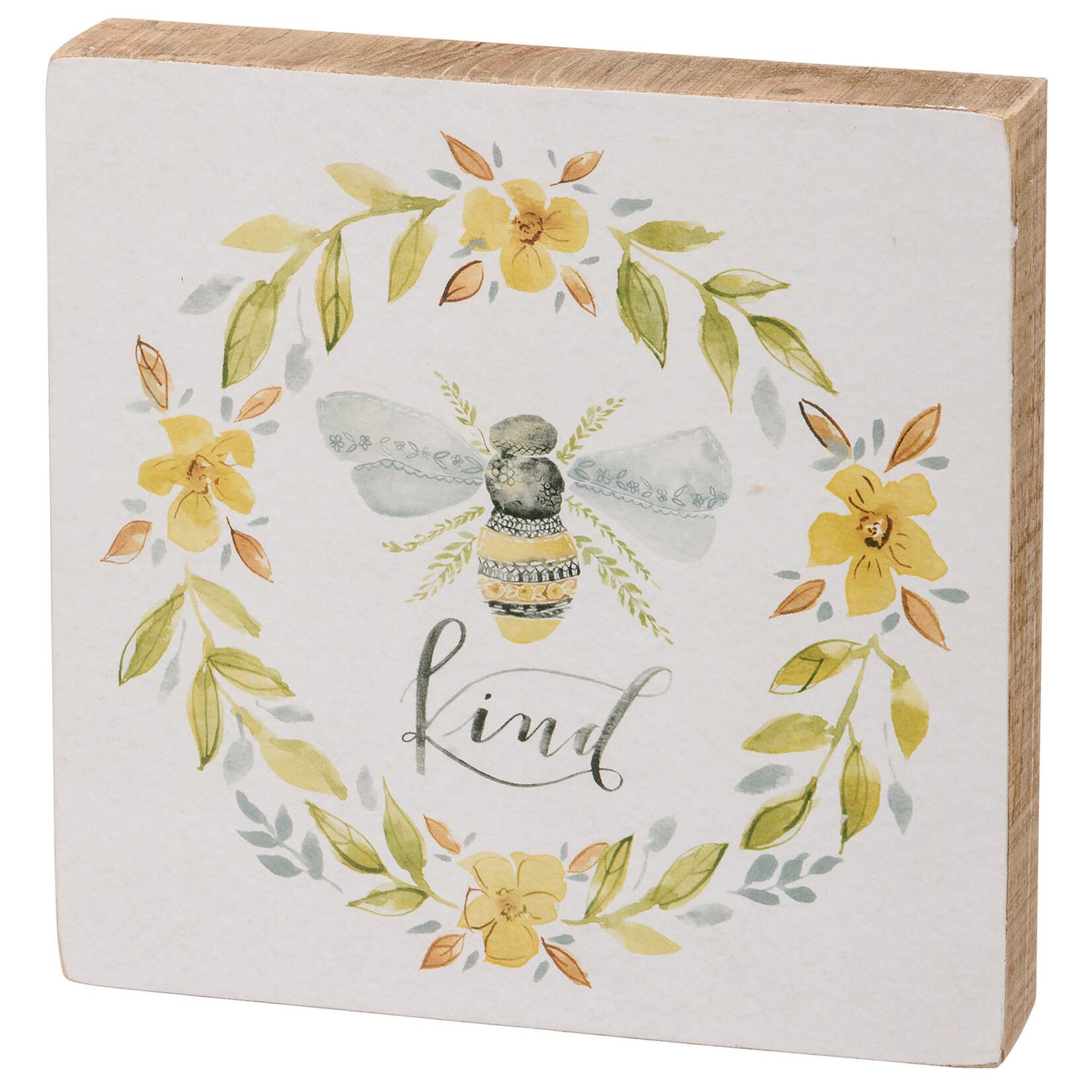 Primitives by Kathy Primitives by Kathy-Bee Kind Floral Block Sign