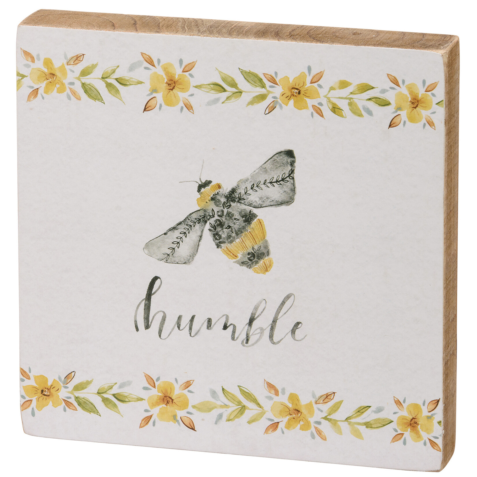 Primitives by Kathy Primitives by Kathy- Bee Humble Floral Block Sign