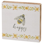 Primitives by Kathy Bee Happy Floral Block Sign