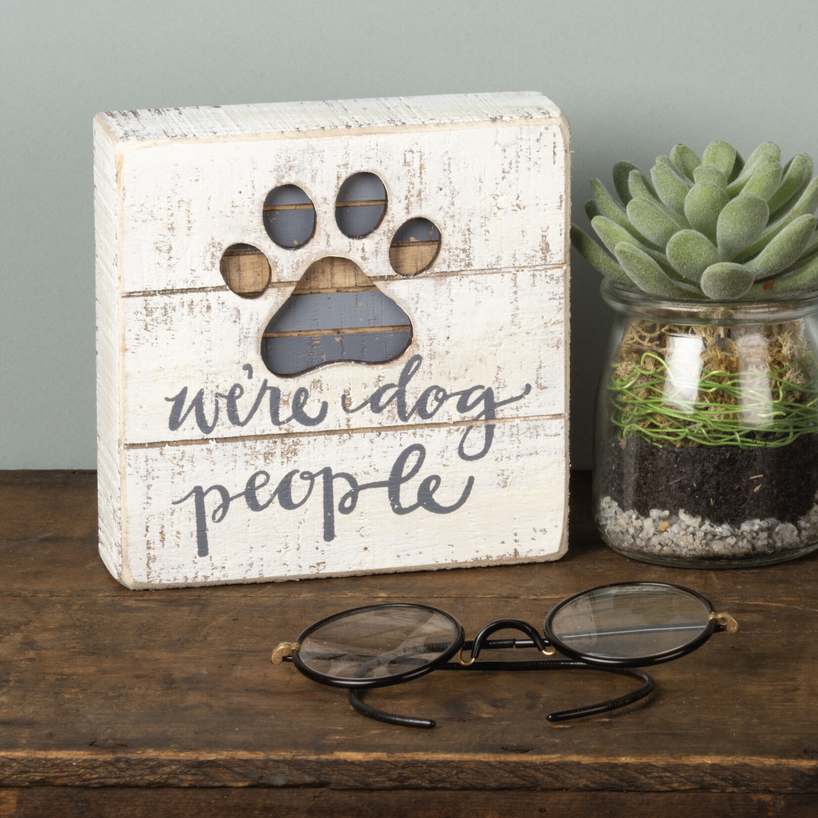 Primitives by Kathy Primitives by Kathy Dog People Slat Box Sign