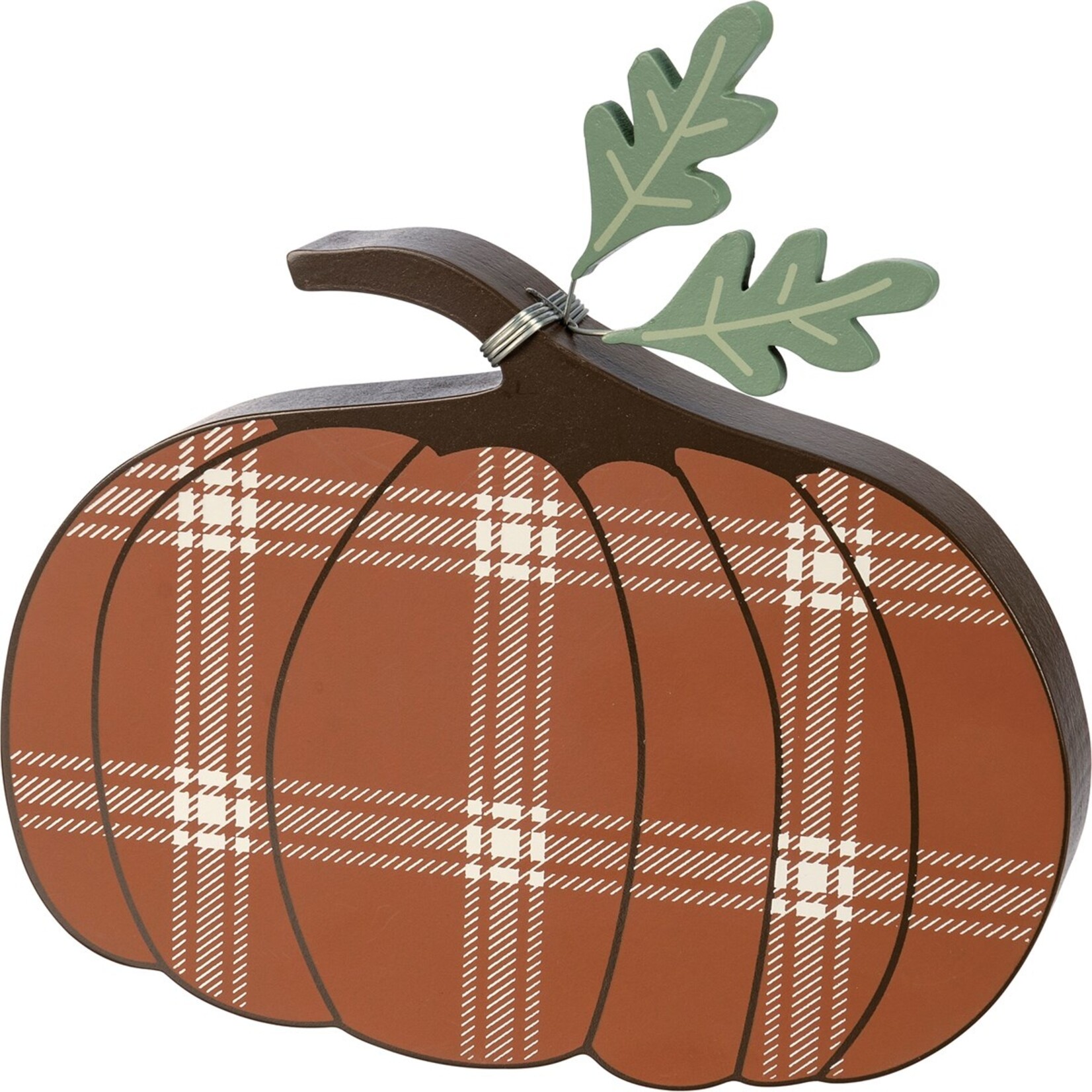 Primitives by Kathy  Primitives by Kathy- Fall Plaid Pumpkin Chunky Sitter