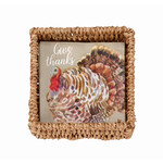 Mudpie Turkey Napkins in a Basket