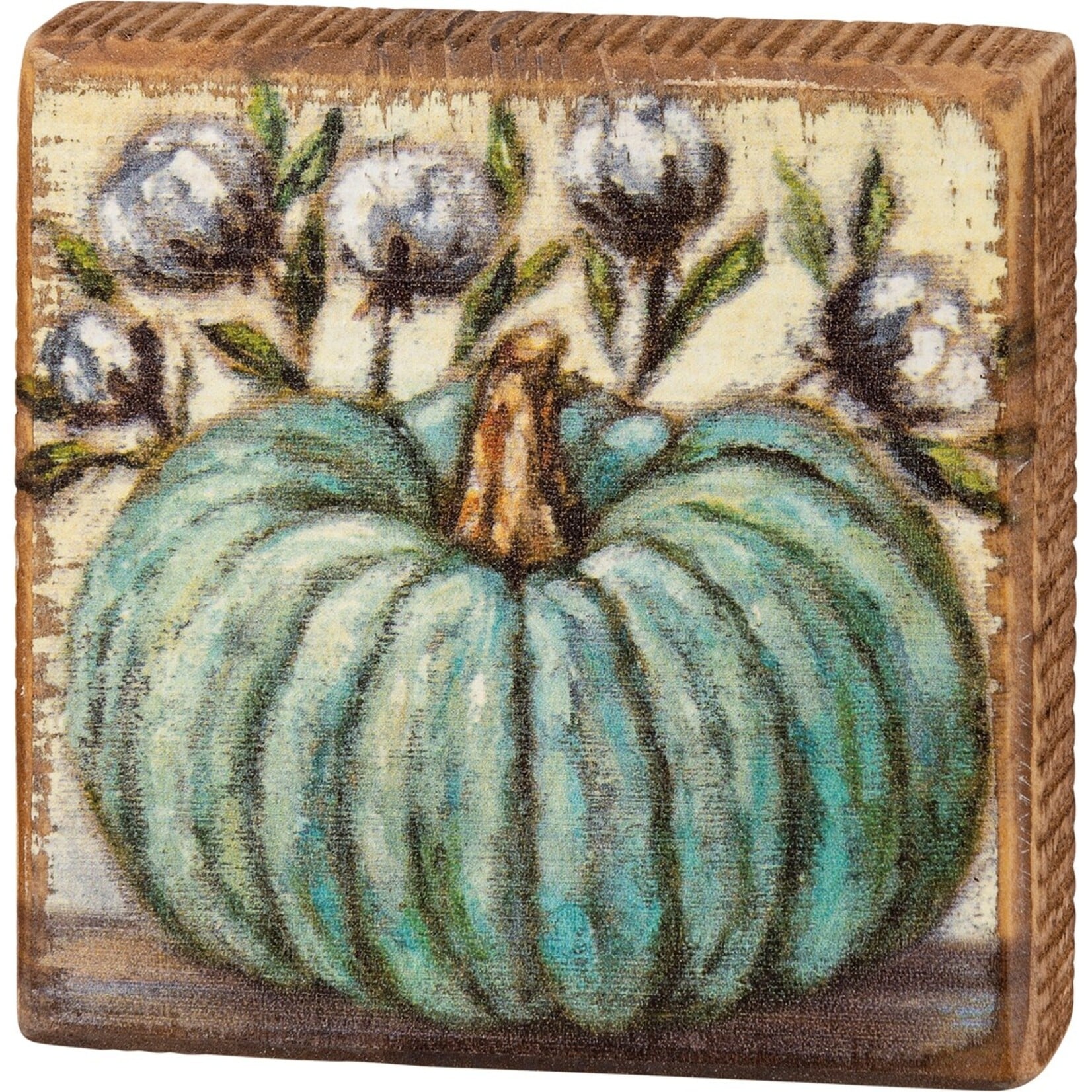 Primitives by Kathy Primitives by Kathy Green Pumpkin Block Sign