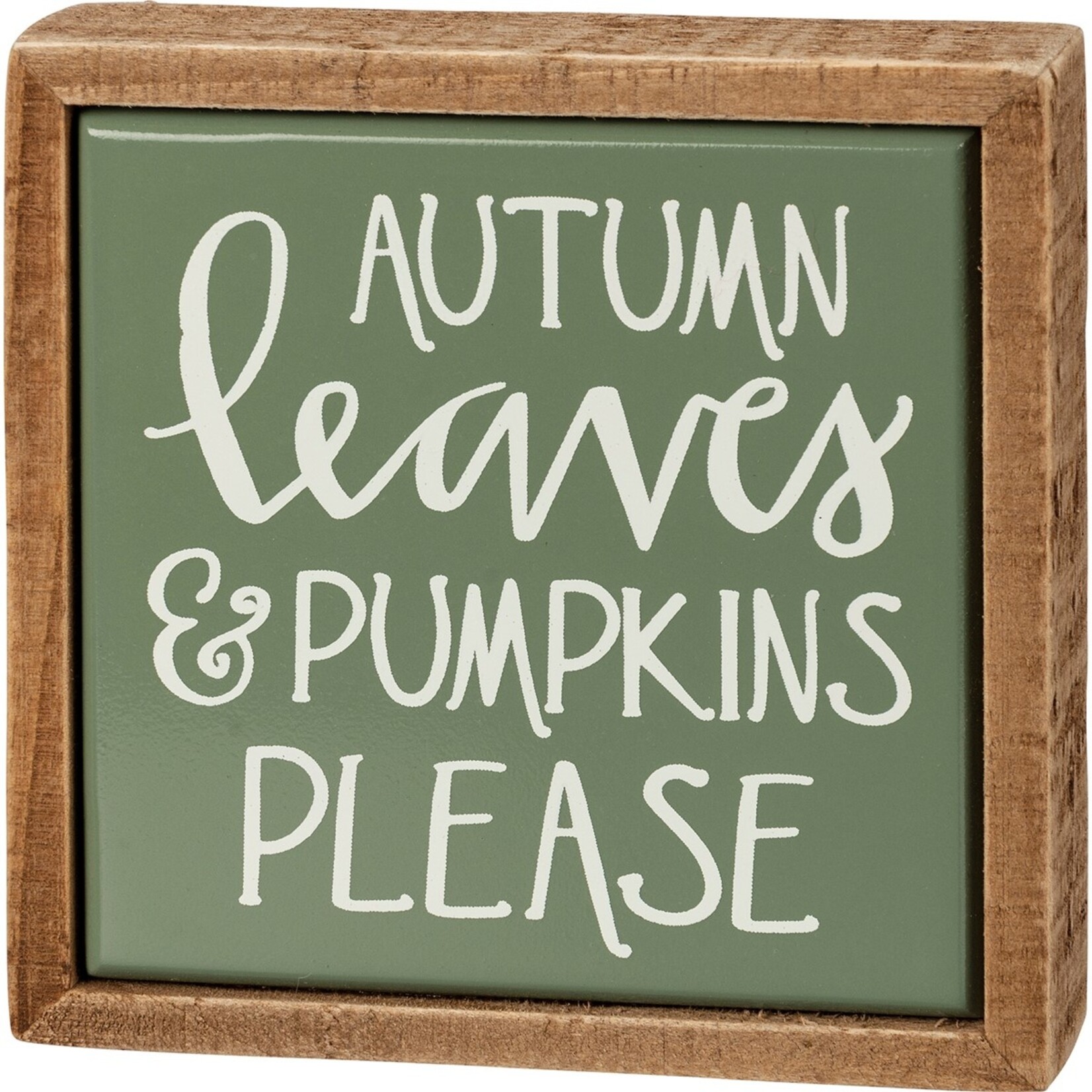 Primitives by Kathy Primitives by Kathy-Autumn Leaves & Pumpkins Please Box Sign Mini