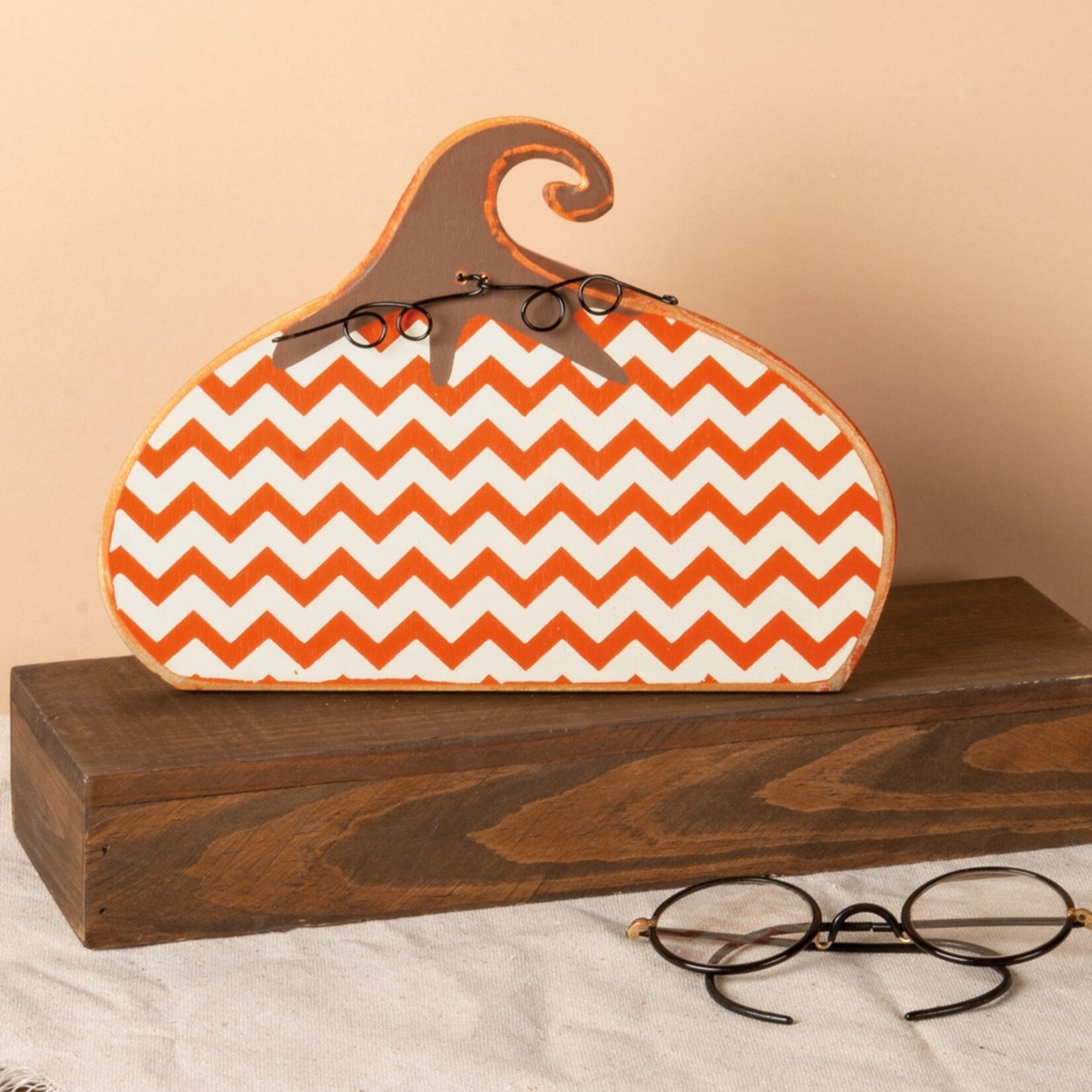 Primitives by Kathy Primitives by Kathy- Chevron Pumpkin Stand Up
