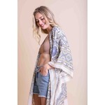 Leto Accessories Touch of Morocco Tapestry Tassel Kimono-Ivory