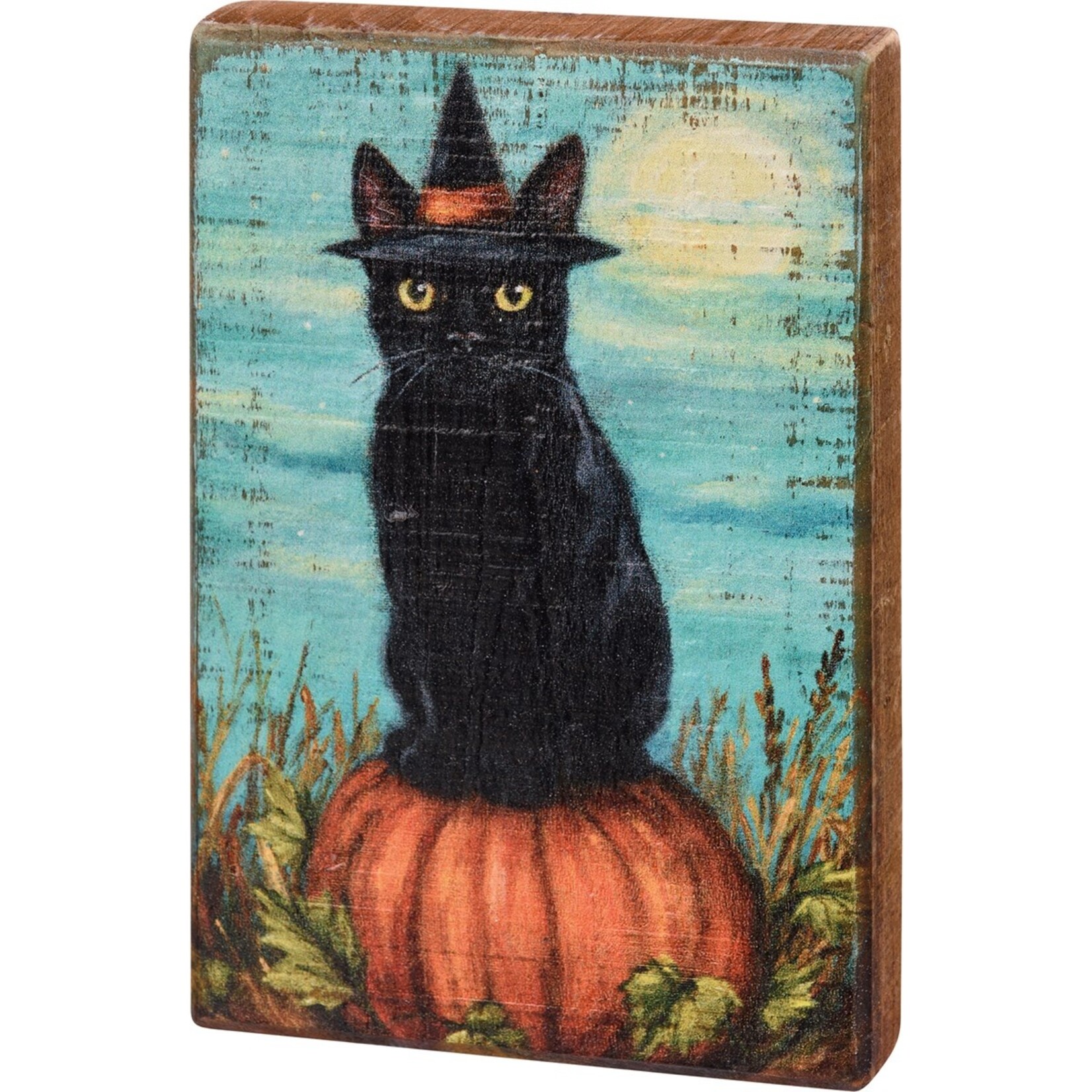Primitives by Kathy Primitives by Kathy-Cat Witch Block Sign