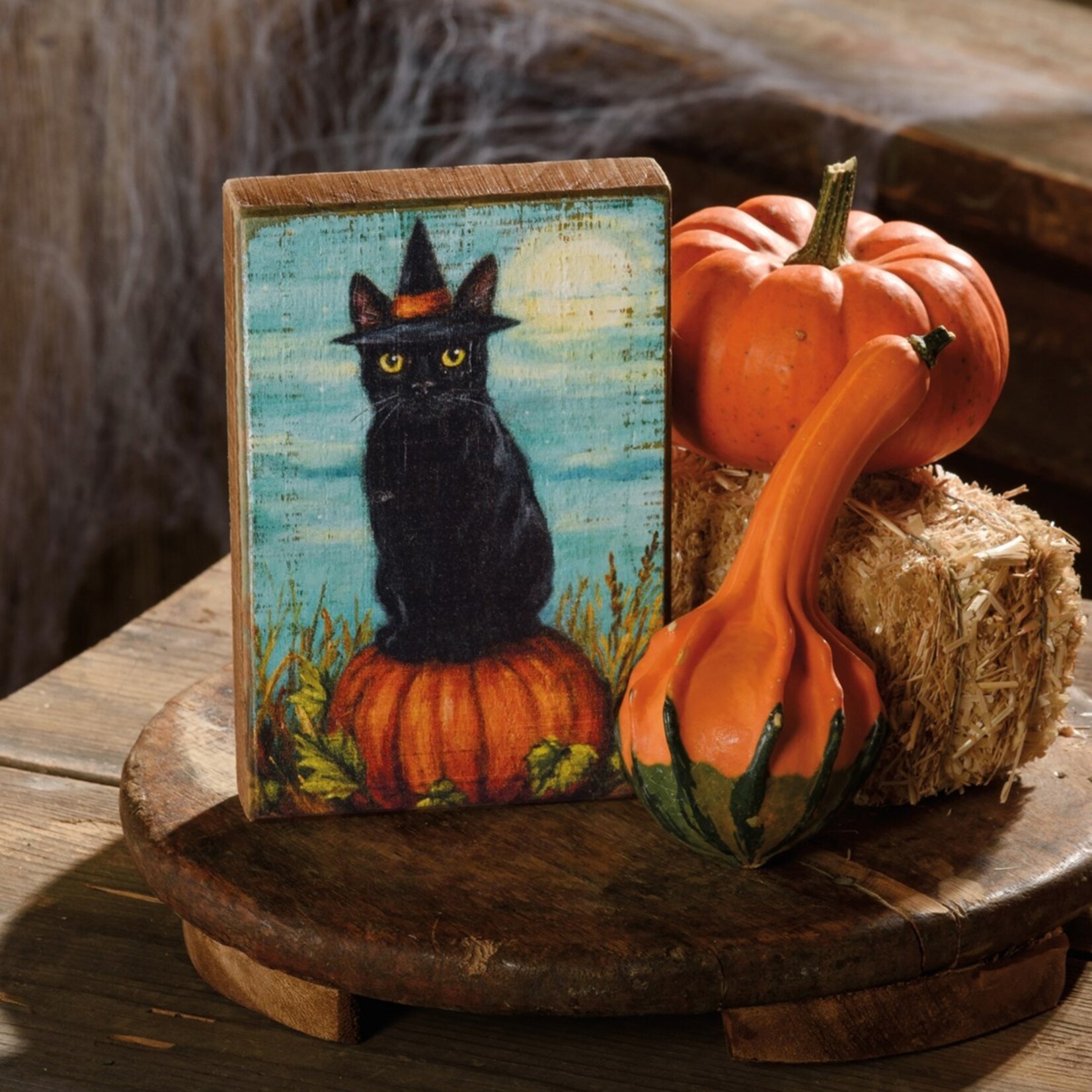 Primitives by Kathy Primitives by Kathy-Cat Witch Block Sign