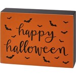 Primitives by Kathy Happy Halloween Bats Block Sign