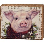 Primitives by Kathy Block Sign Christmas Pig