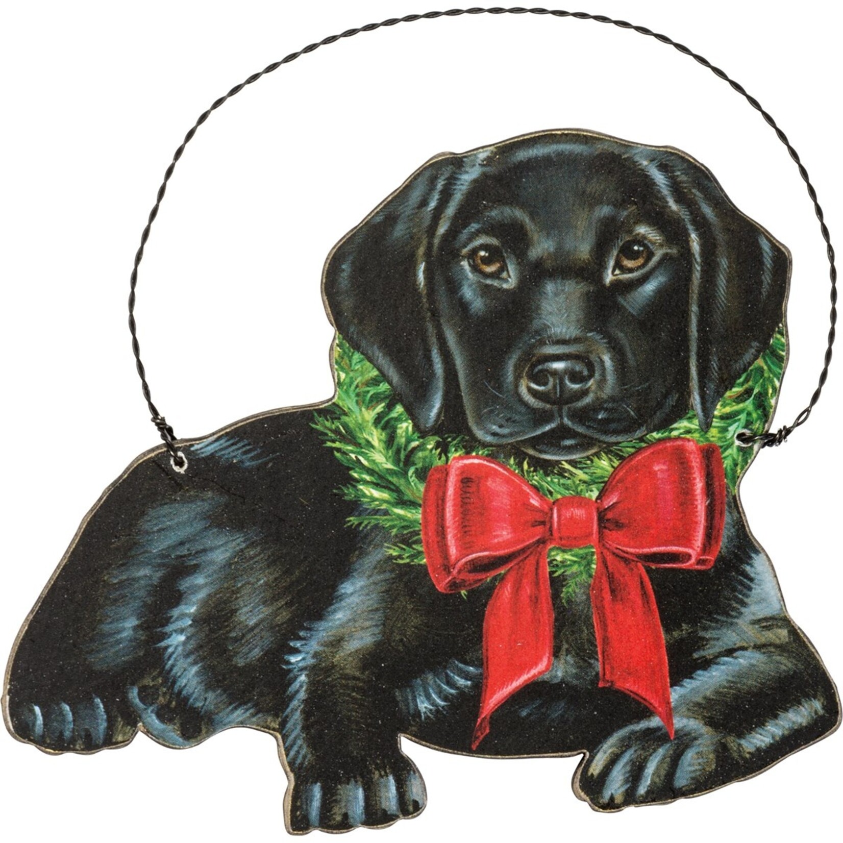 Primitives by Kathy Primitives by Kathy- Christmas Black Lab Ornament