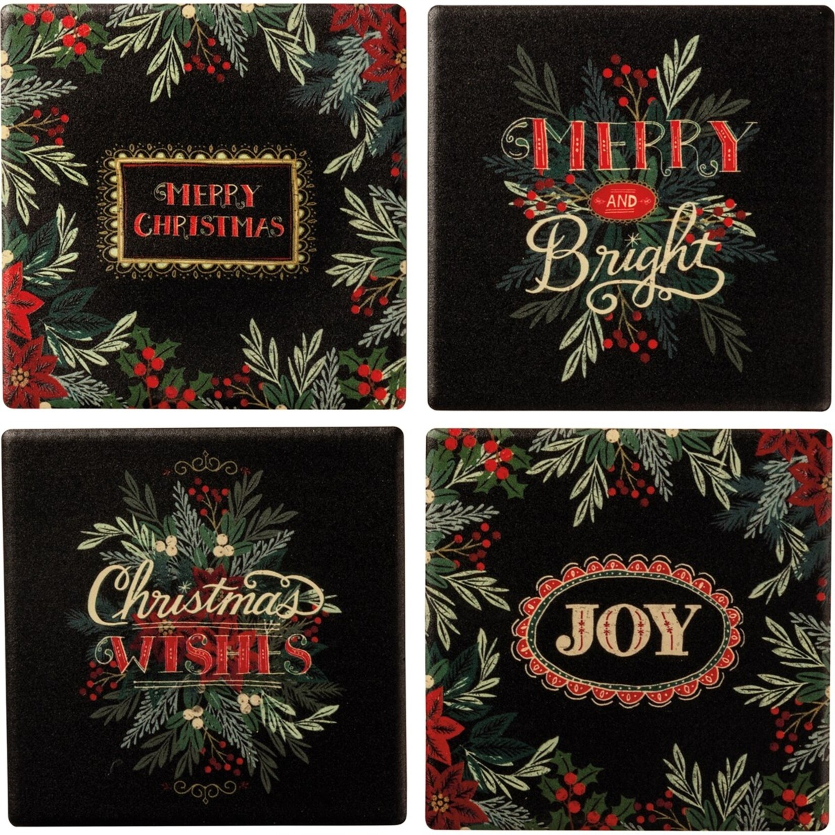 Primitives by Kathy Primitives by Kathy- Merry Christmas Coaster Set