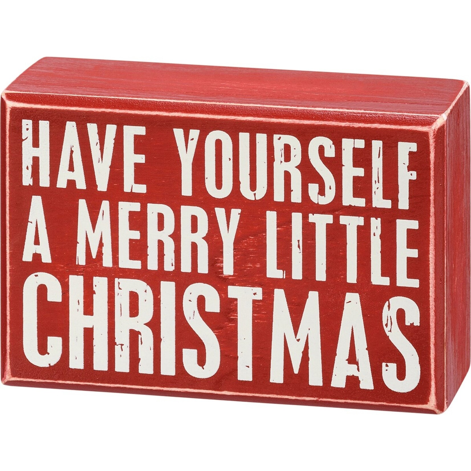 Primitives by Kathy Primitives by Kathy- A Merry Little Christmas Box Sign And Sock Set