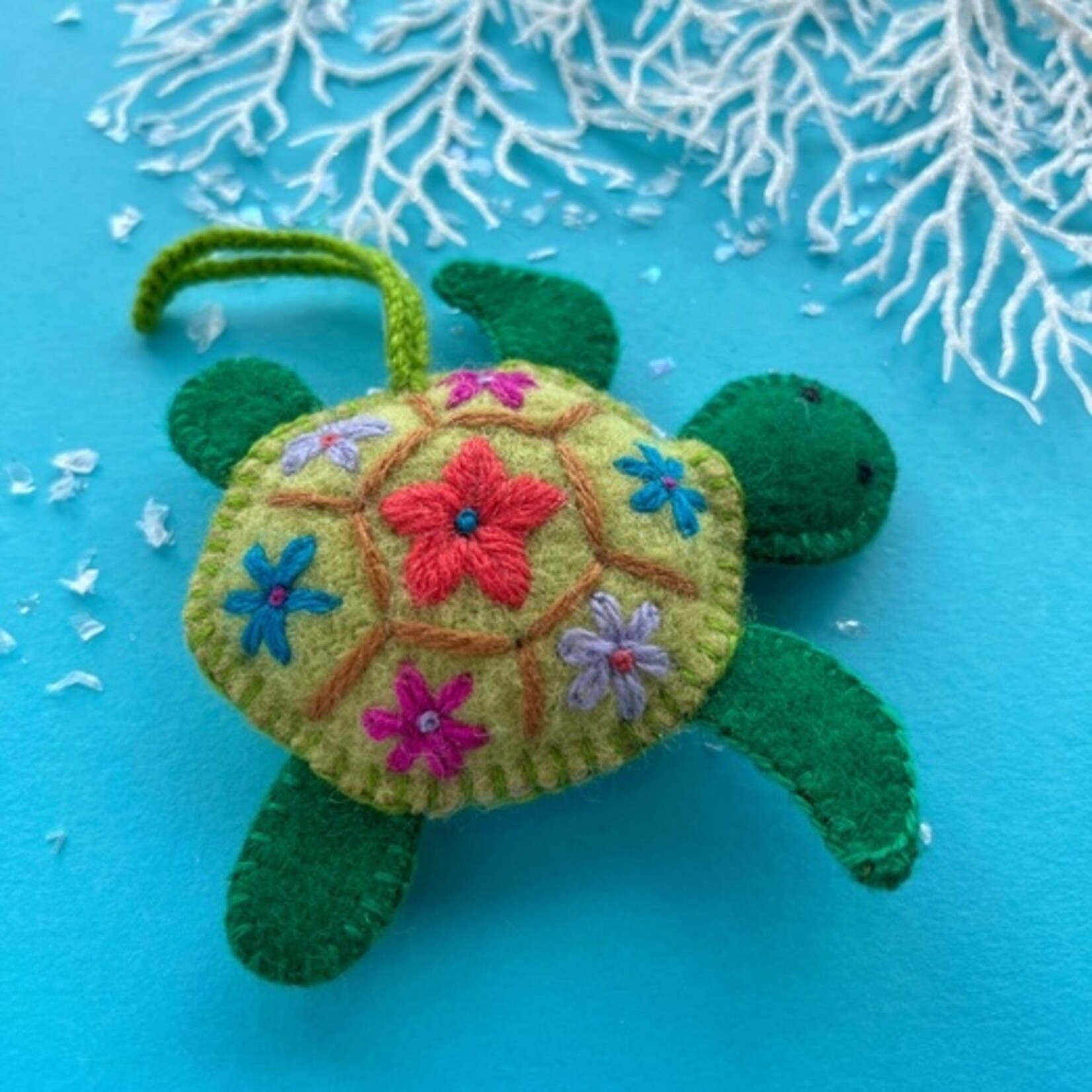 Ornaments 4 Orphans Ornaments 4 Orphans Sea Turtle Embroidered Wool Ornament