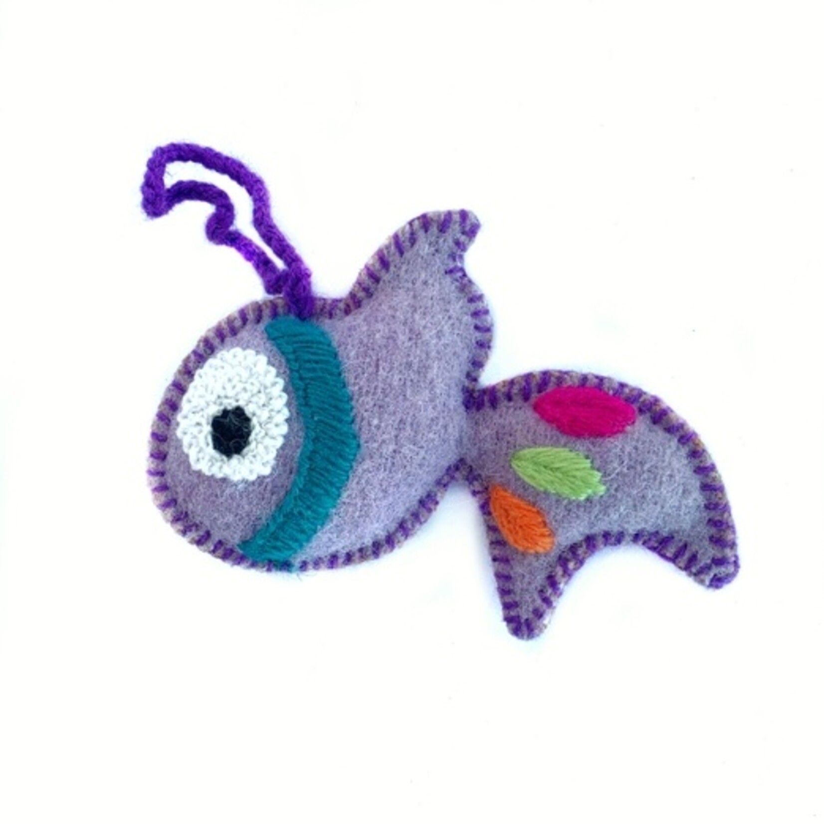 Ornaments 4 Orphans Ornaments 4 Orphans Fish Embroidered Wool Ornament
