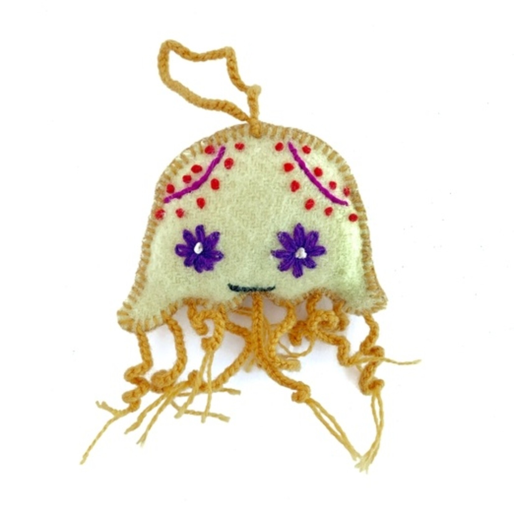 Ornaments 4 Orphans Ornaments 4 Orphans Jellyfish Embroidered Wool Ornament