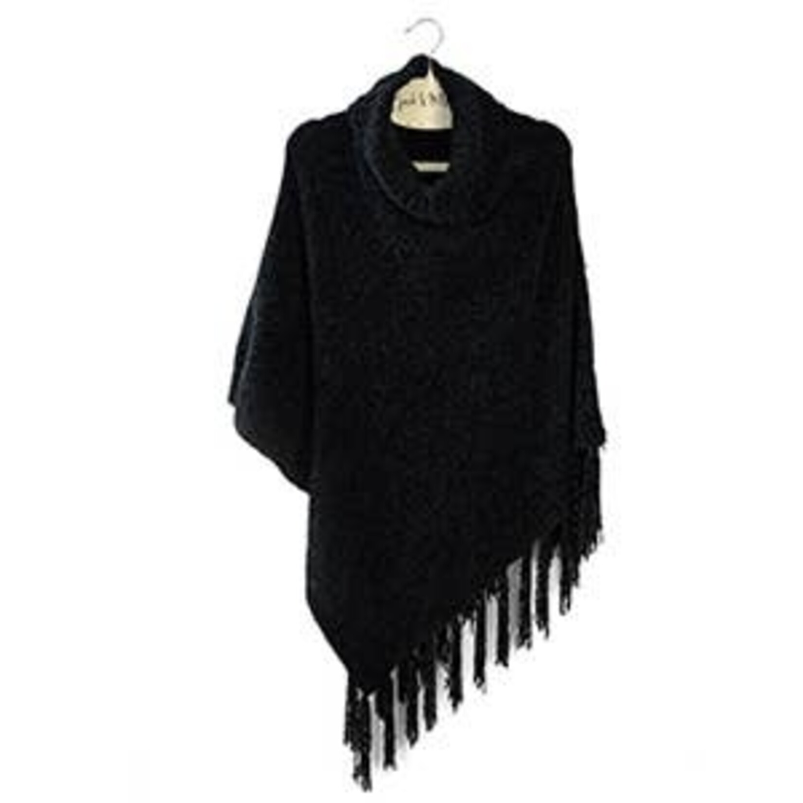 DMerch DM Merchandising  Beyond Soft Chenille Poncho-Black