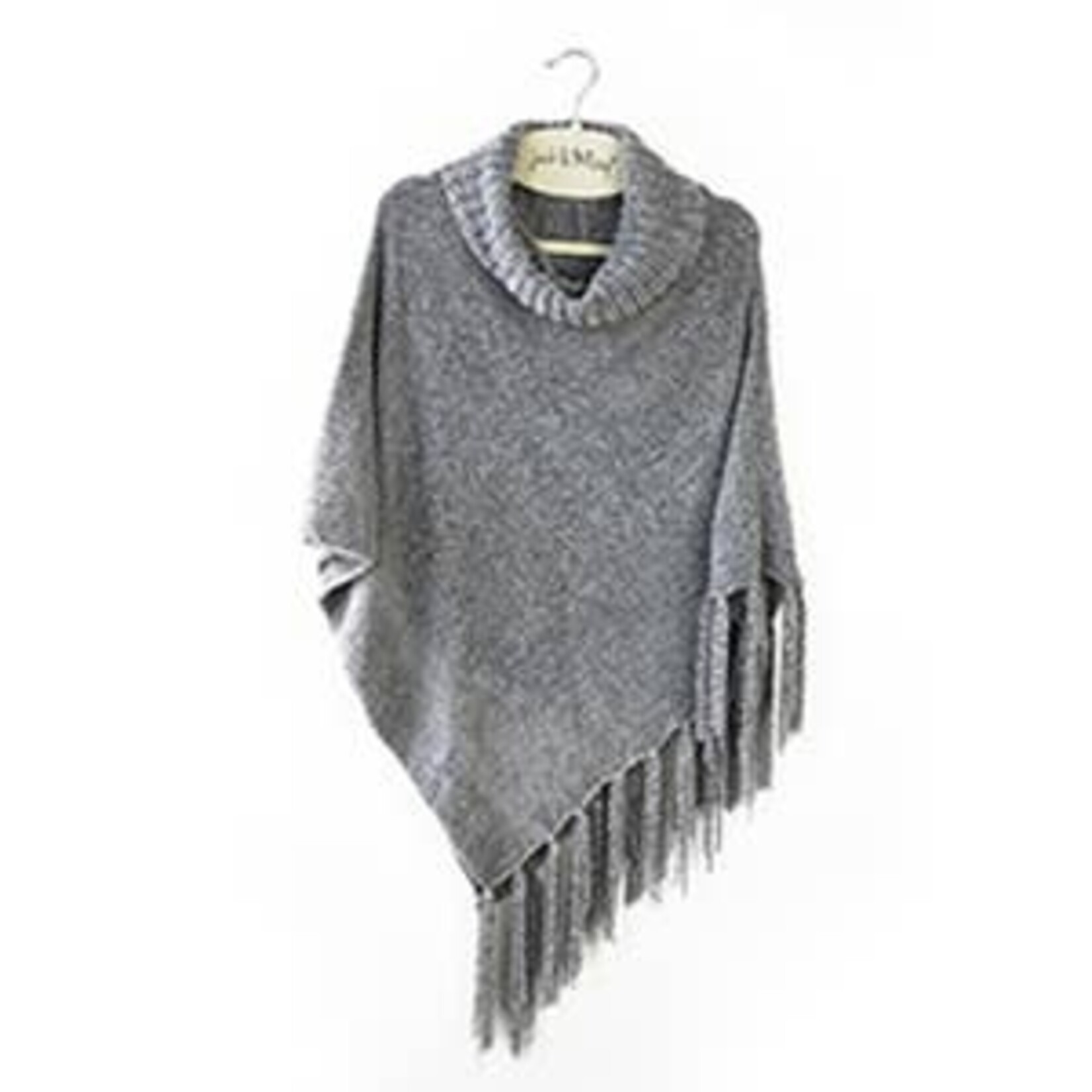 DMerch DM Merchandising  Beyond Soft Chenille Poncho-Grey