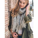 Leto Accessories Feather Knit Boho Scarf-Oatmeal
