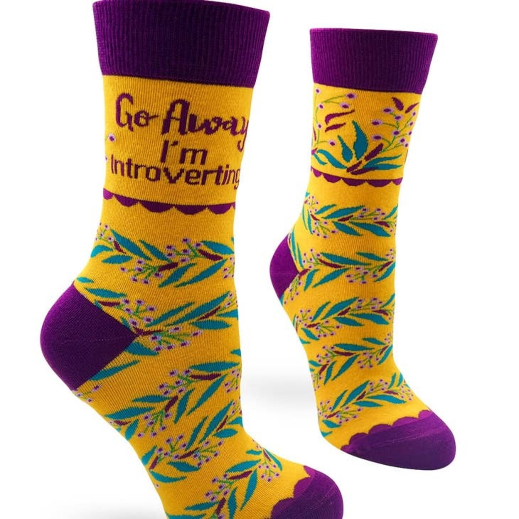 Fabdaz Fabdaz Go Away I'm Introverting Women's Novelty Crew Socks