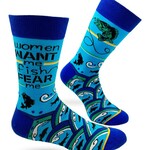 Fabdaz Women Want Me Fish Fear Me Men's Crew Socks