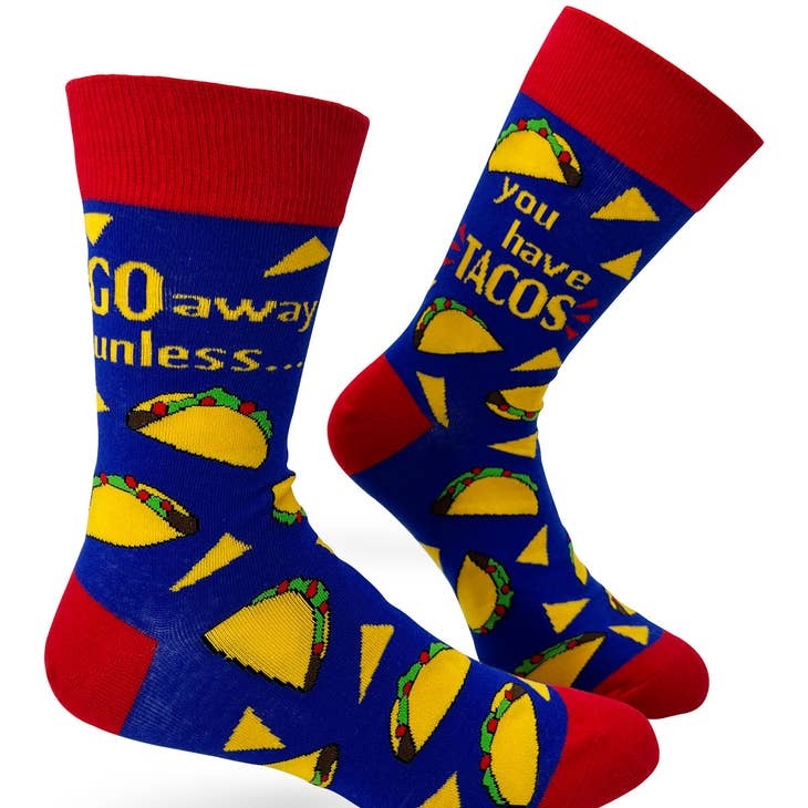Fabdaz Go Away Unless You Have Tacos Men's Novelty Crew Socks Two & A
