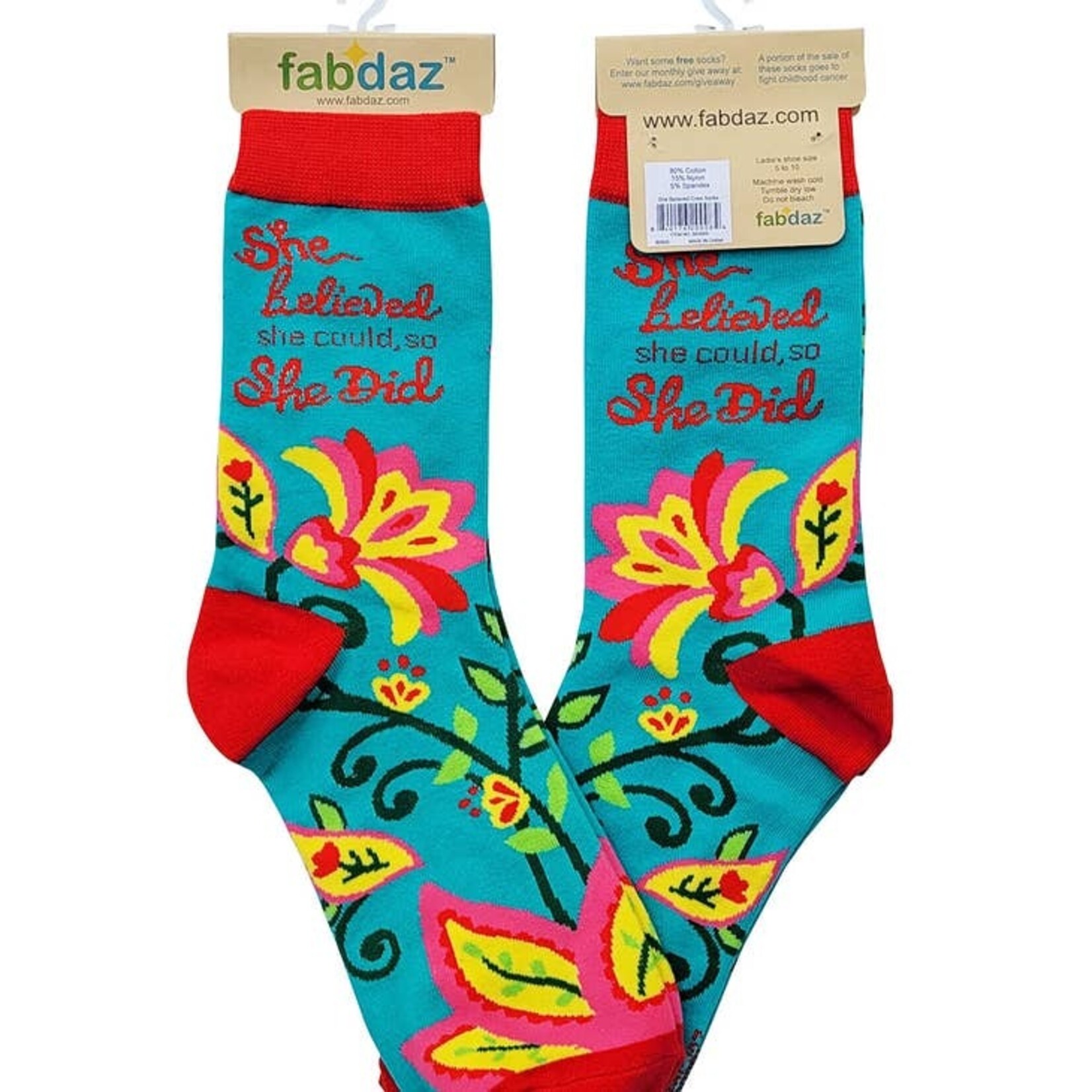 Fabdaz Fabdaz  She Believed She Could, So She Did Women's Crew Socks