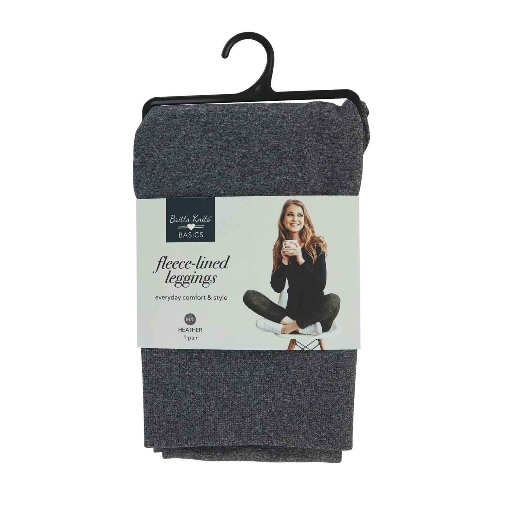 DMerch Britt's Knits Fleece Lined Leggings Grey Size- S/M