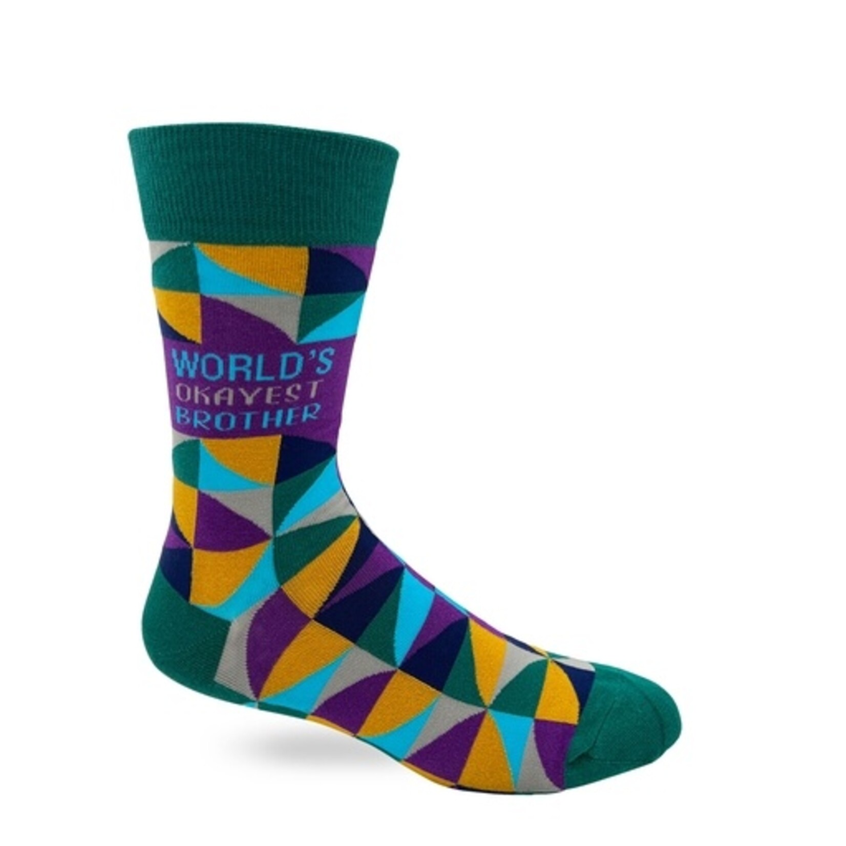 Fabdaz World's Okayest Brother Men's Novelty Crew Socks