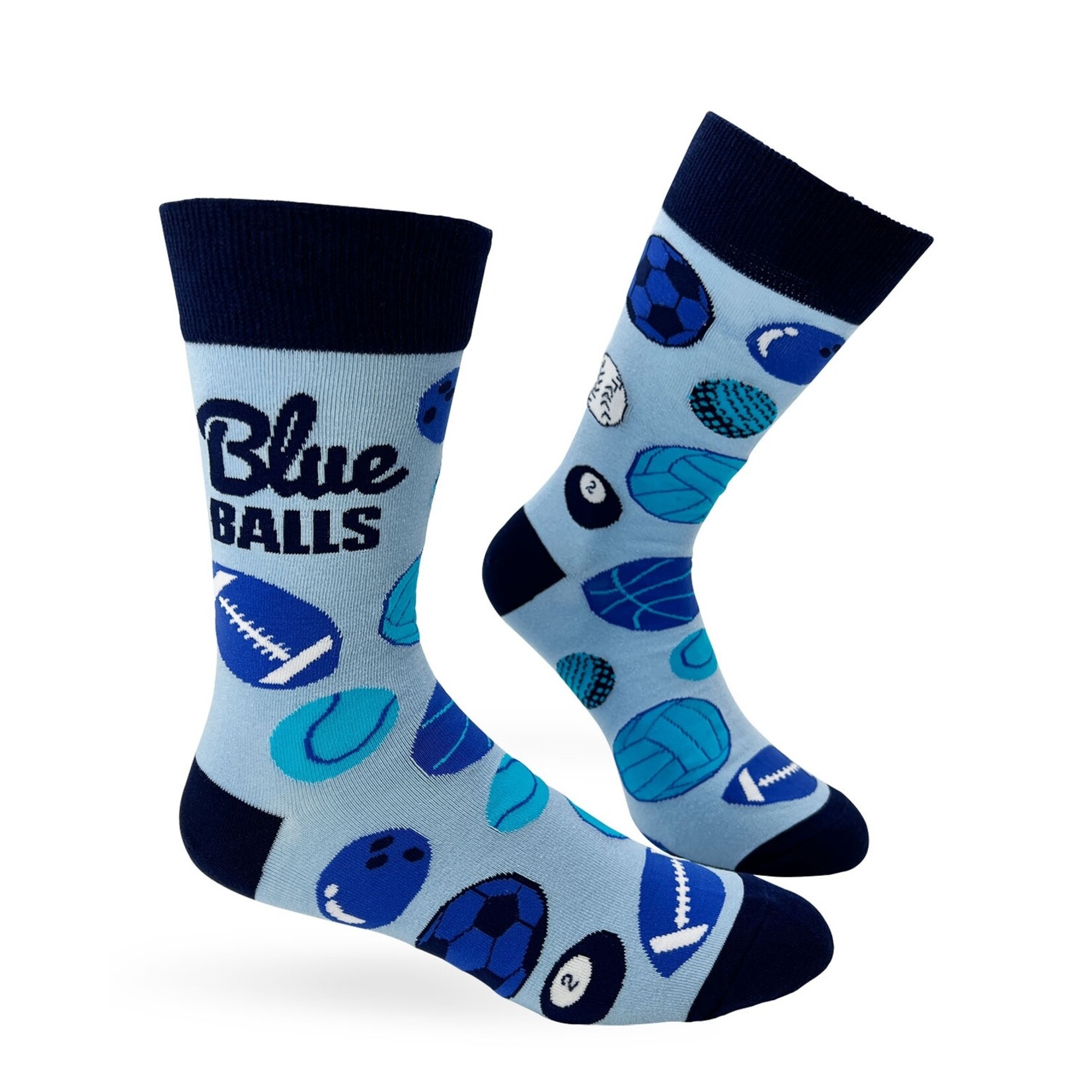 Fabdaz Fabdaz Blue Balls Men's Novelty Crew Socks