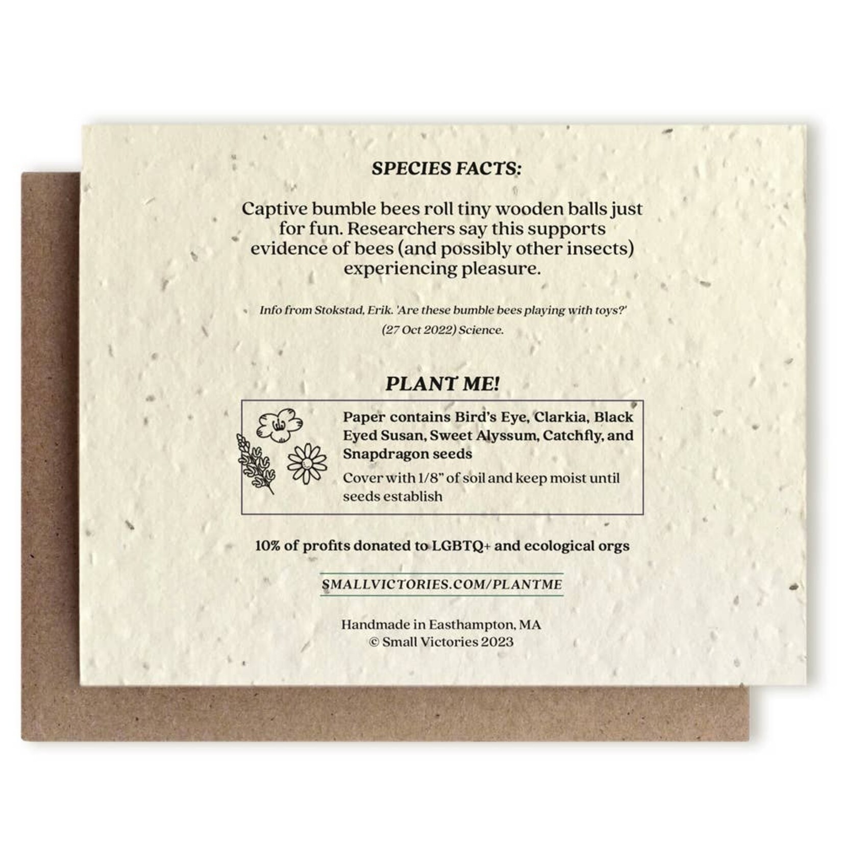 Small Victories Small Victories Bumble Bee Plantable Wildflower Seed Card