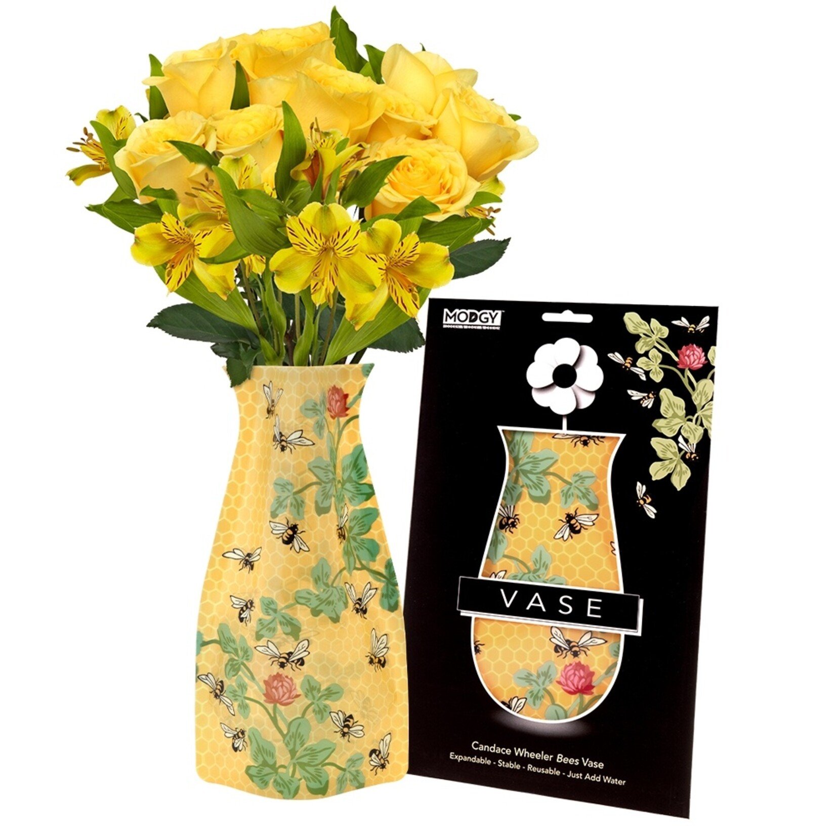 Modgy Modgy Bees with Honeycomb Vase