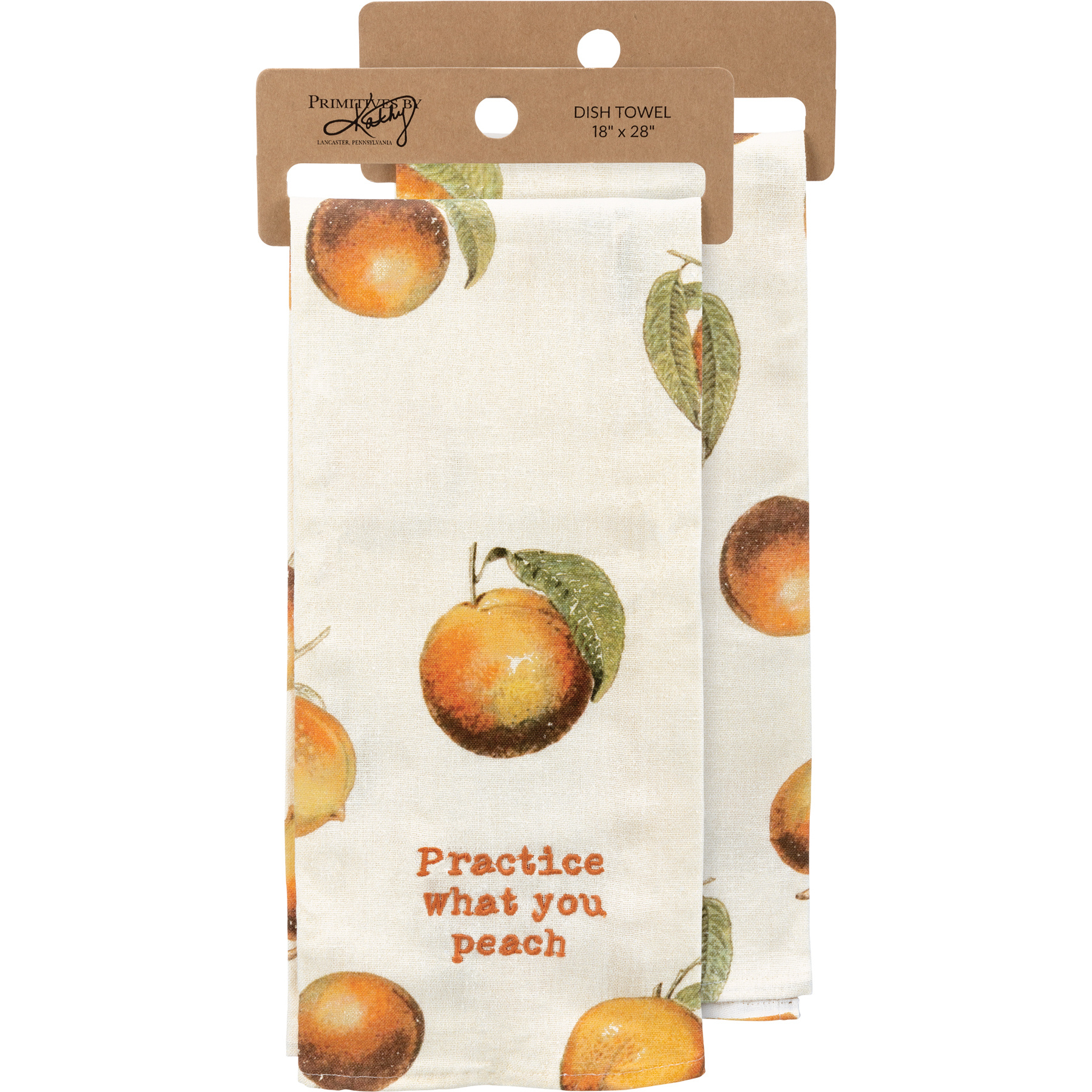 Primitives by Kathy Practice What You Peach Kitchen Towel - Two & A ...