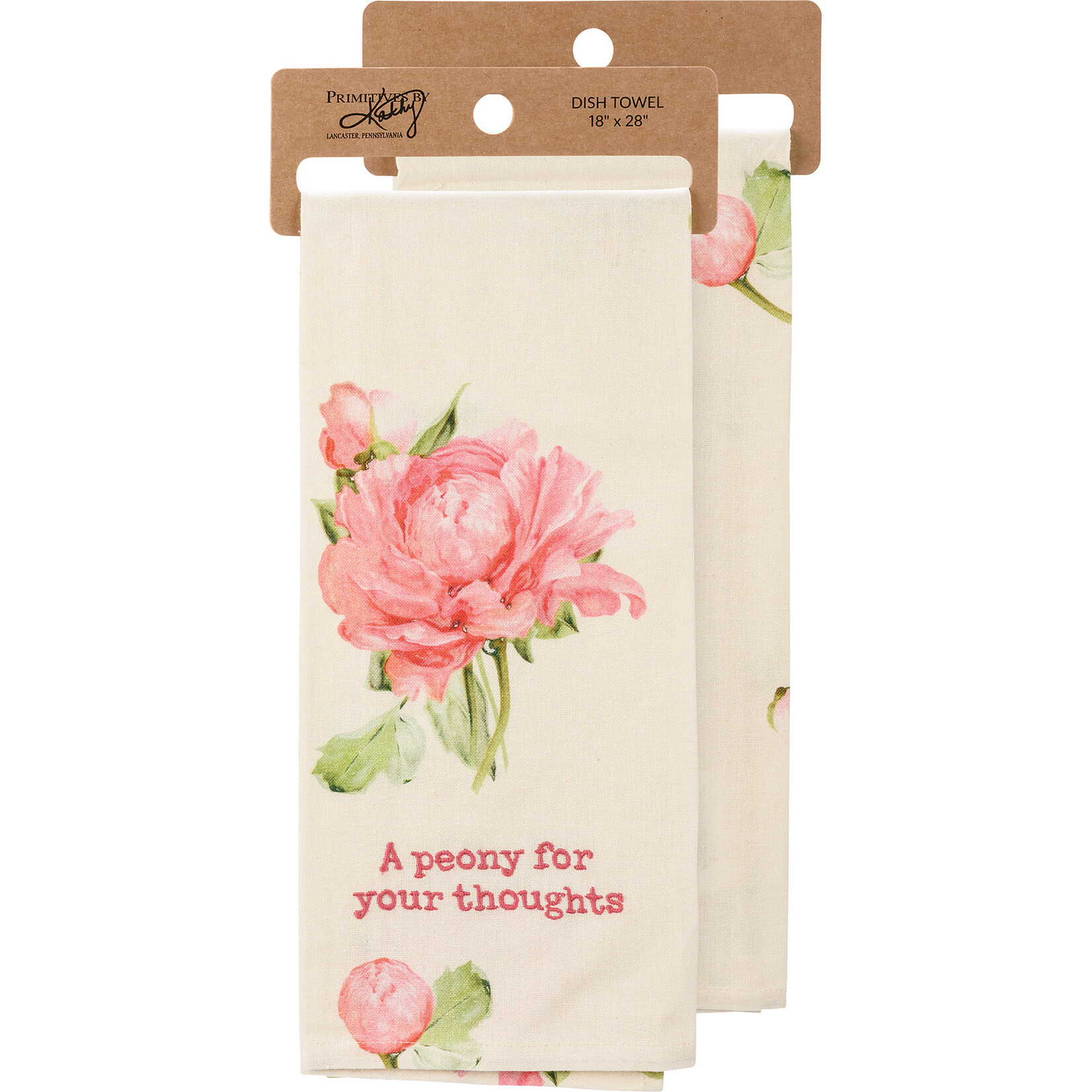 Primitives by Kathy Primitives by Kathy A Peony For Your Thoughts Kitchen Towel
