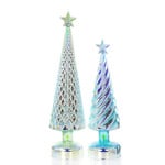 Cody Foster Iridescent Lit Green Tree Set of 2