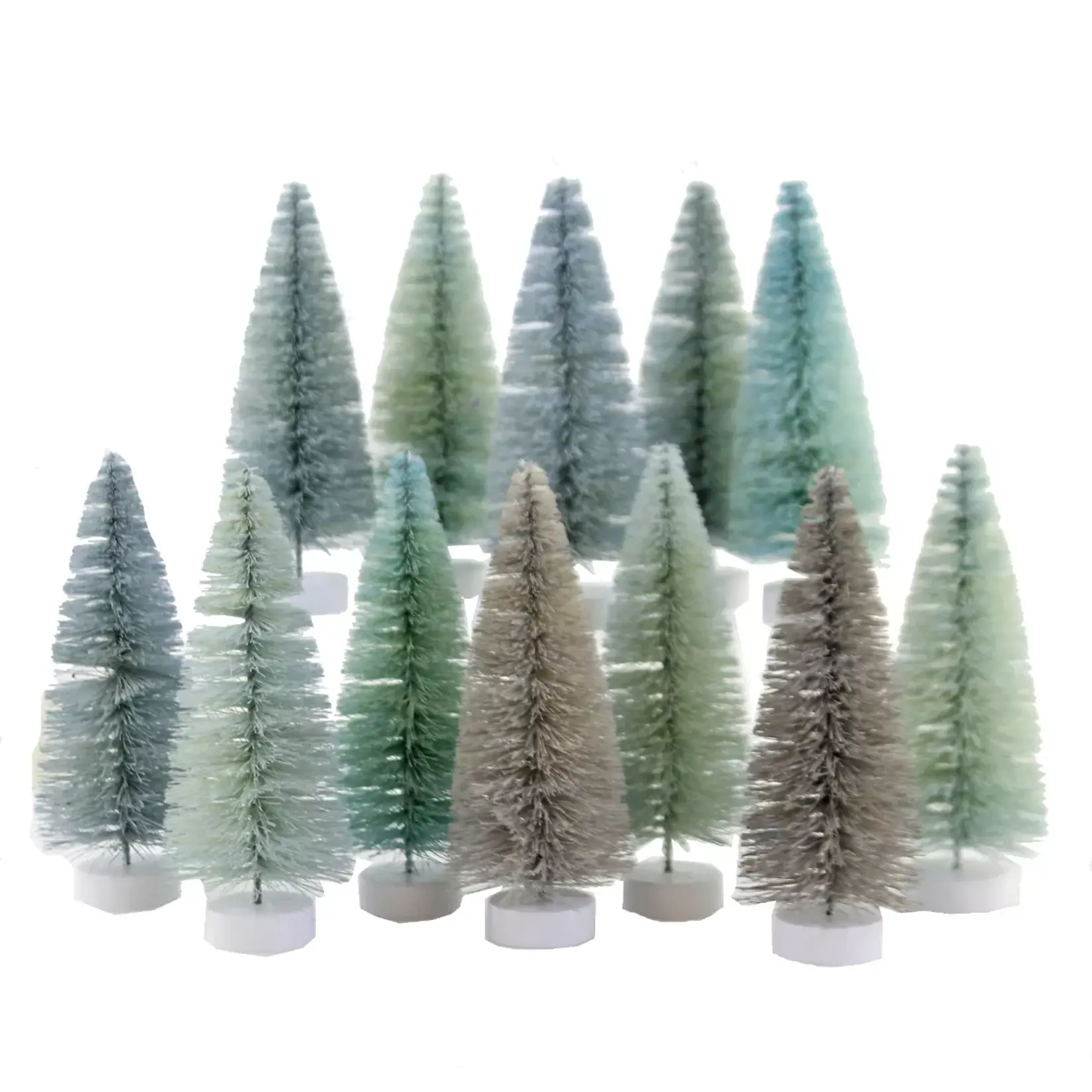 Cody Foster Cody Foster Blue Hue Bottle Brush Trees Set of 12