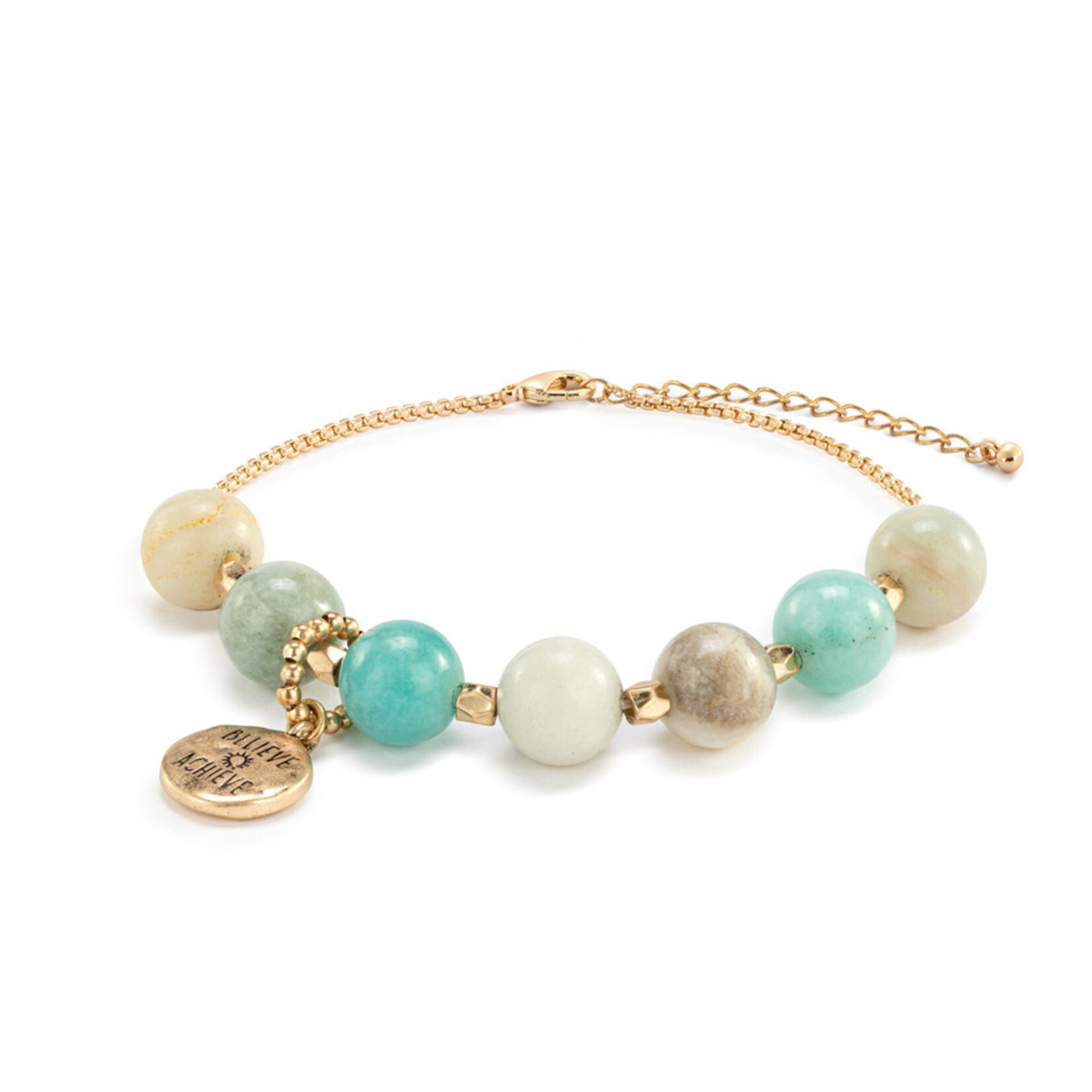 Demdaco Demdaco 7 Days Tracker Bracelet - Turquoise and Gold