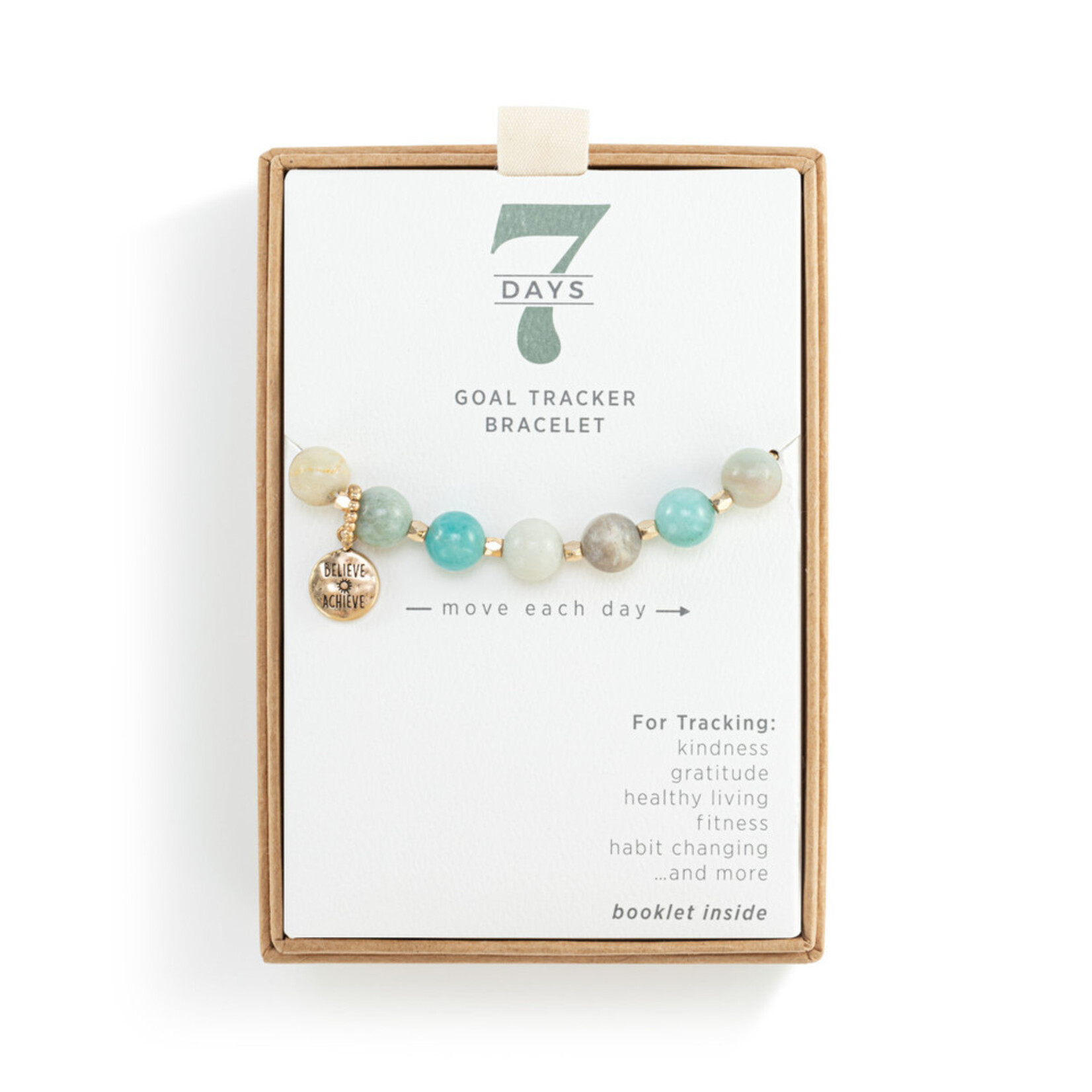 Demdaco Demdaco 7 Days Tracker Bracelet - Turquoise and Gold