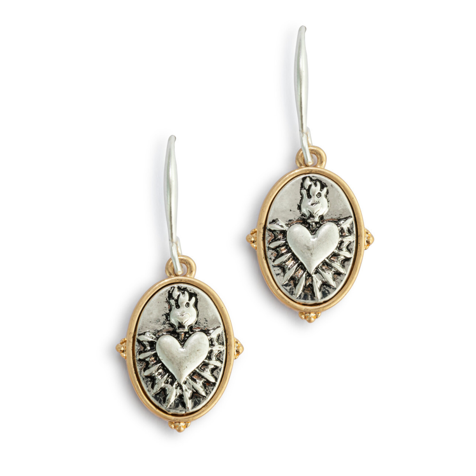 Demdaco Demdaco Sacred Heart Earrings - Silver