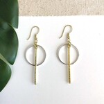 World Finds Bar Hoop Drop Earrings