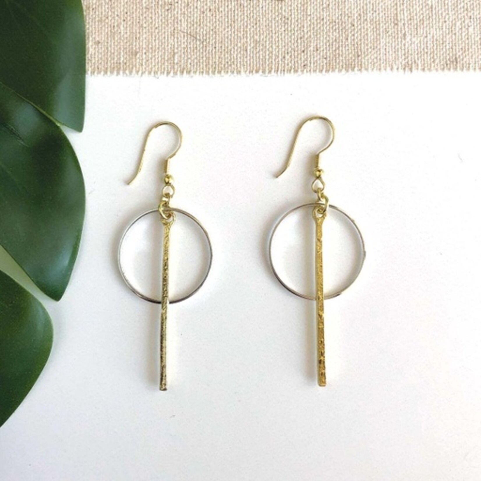 World Finds World Finds Bar Hoop Drop Earrings