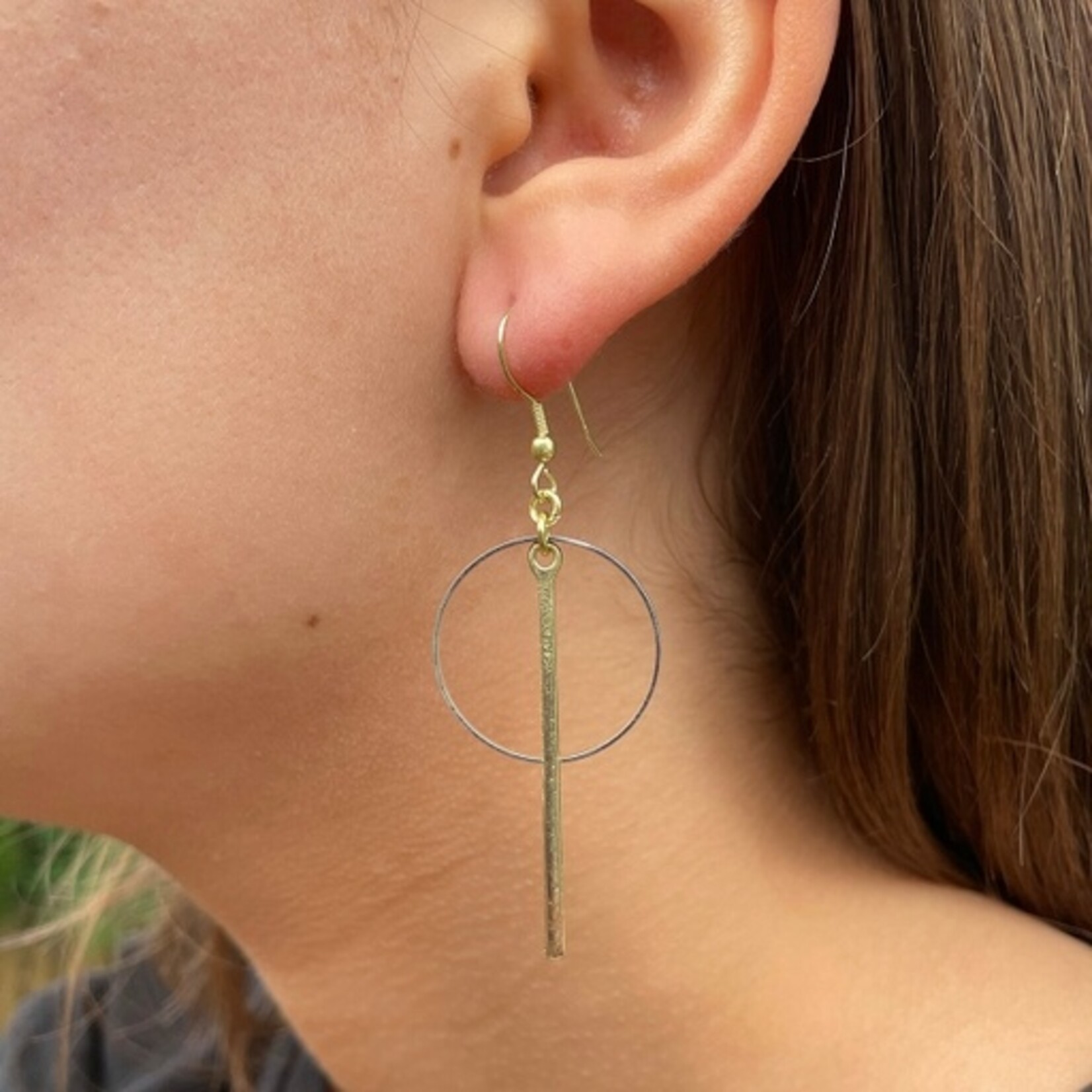 World Finds World Finds Bar Hoop Drop Earrings