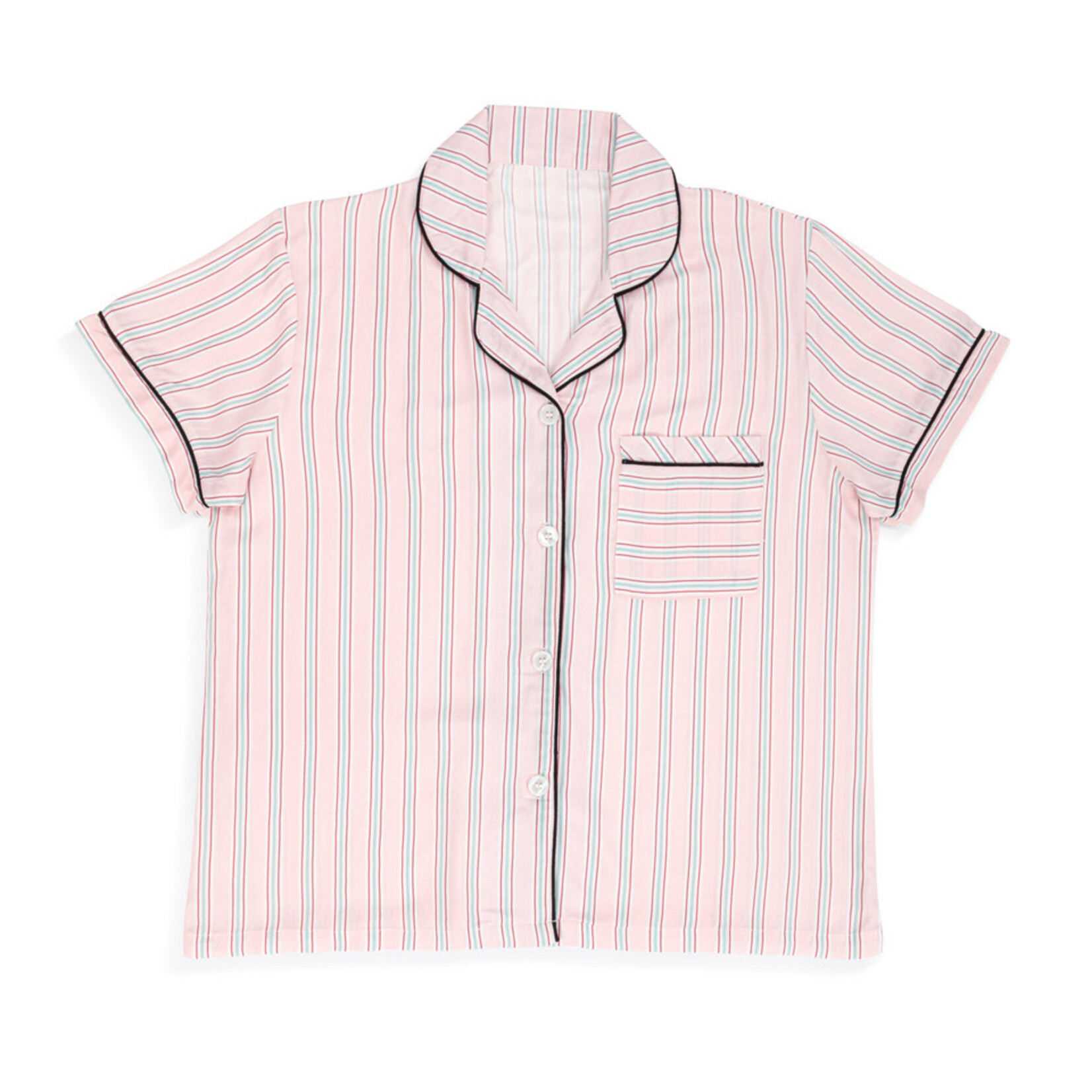 Demdaco Demdaco Small Short Sleeve & Shorts PJ Set-PinkStripe