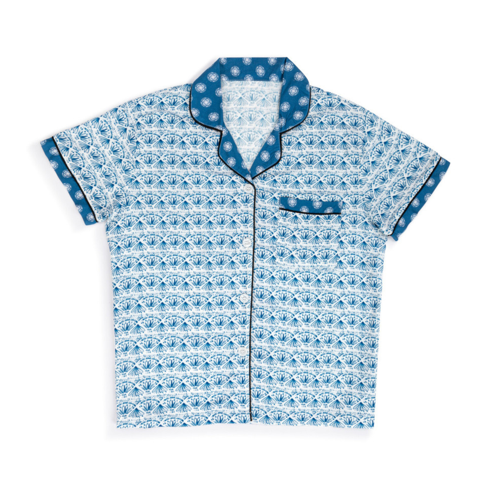 Demdaco Demdaco Medium Short Sleeve & Shorts PJ Set-Indigo Mosaic