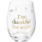 Primitives by Kathy I'm Thankful For Wine Wine Glass