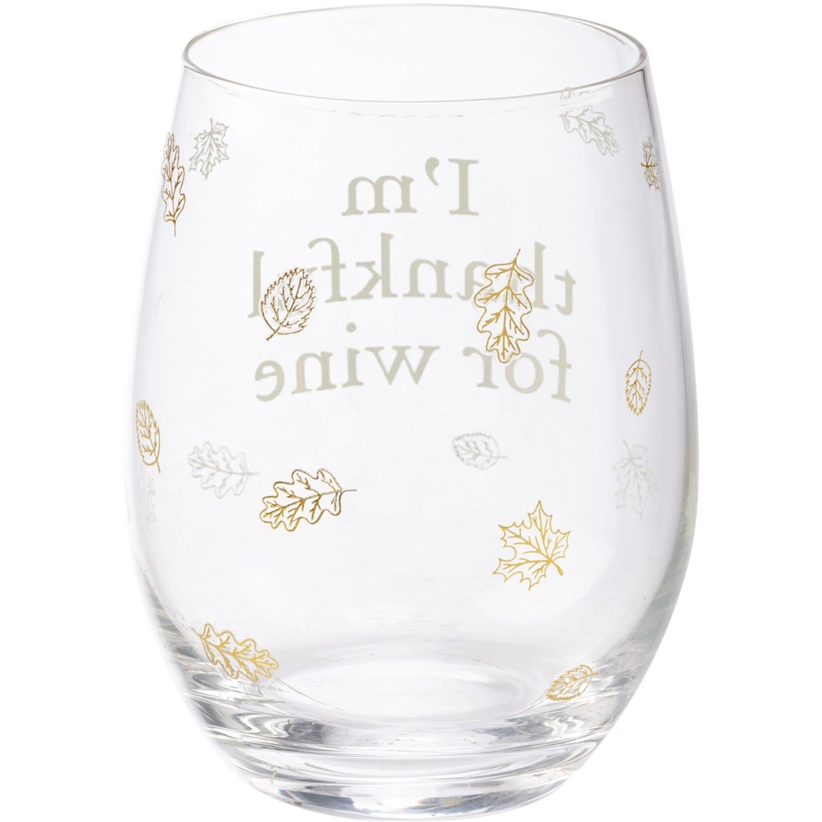 Primitives by Kathy Primitives by Kathy- I'm Thankful For Wine Wine Glass