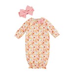 Mudpie Fall Floral Gown & Headband | 0-3 months