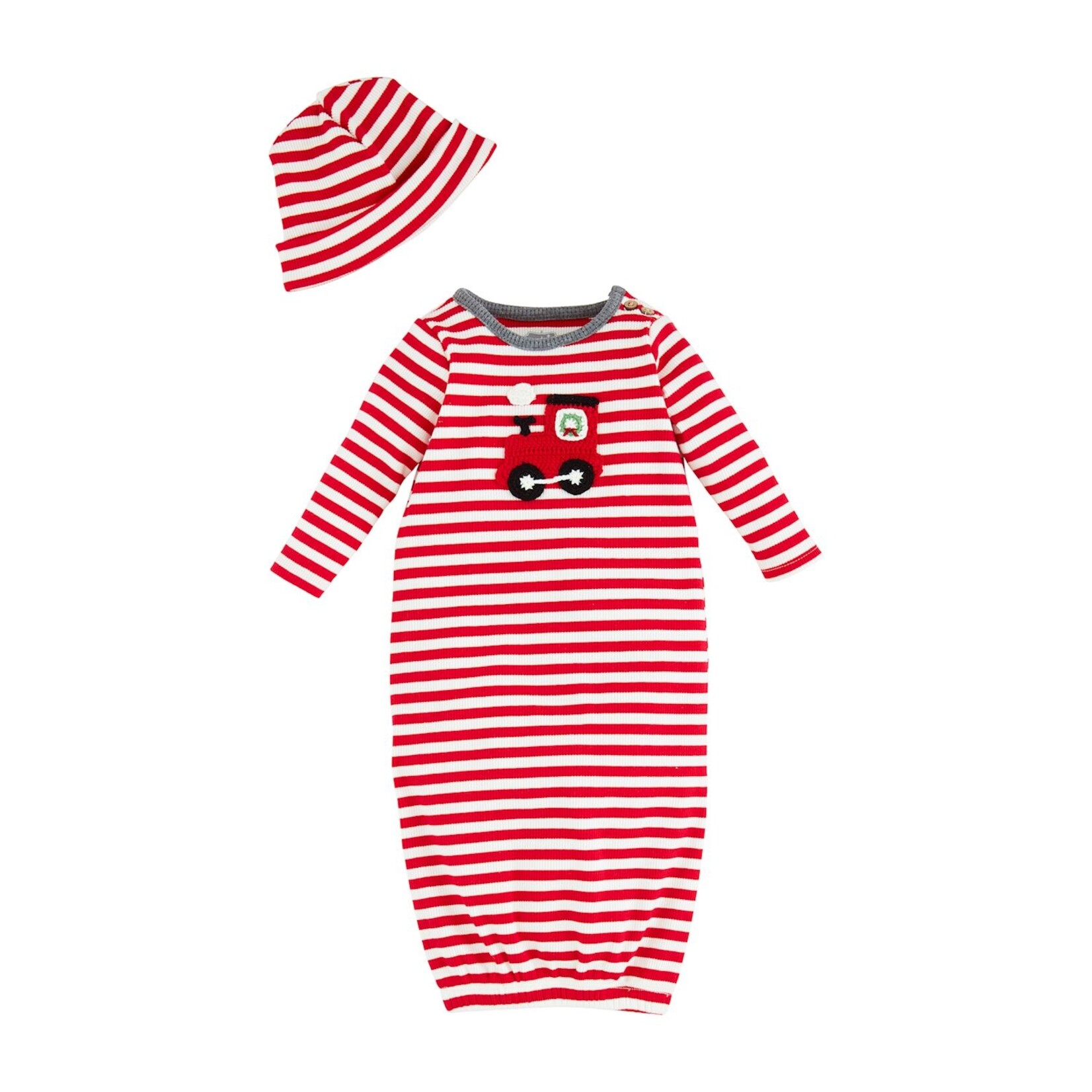 Mudpie MudPie Striped Train Take-Me-Home Set | 0-3 months